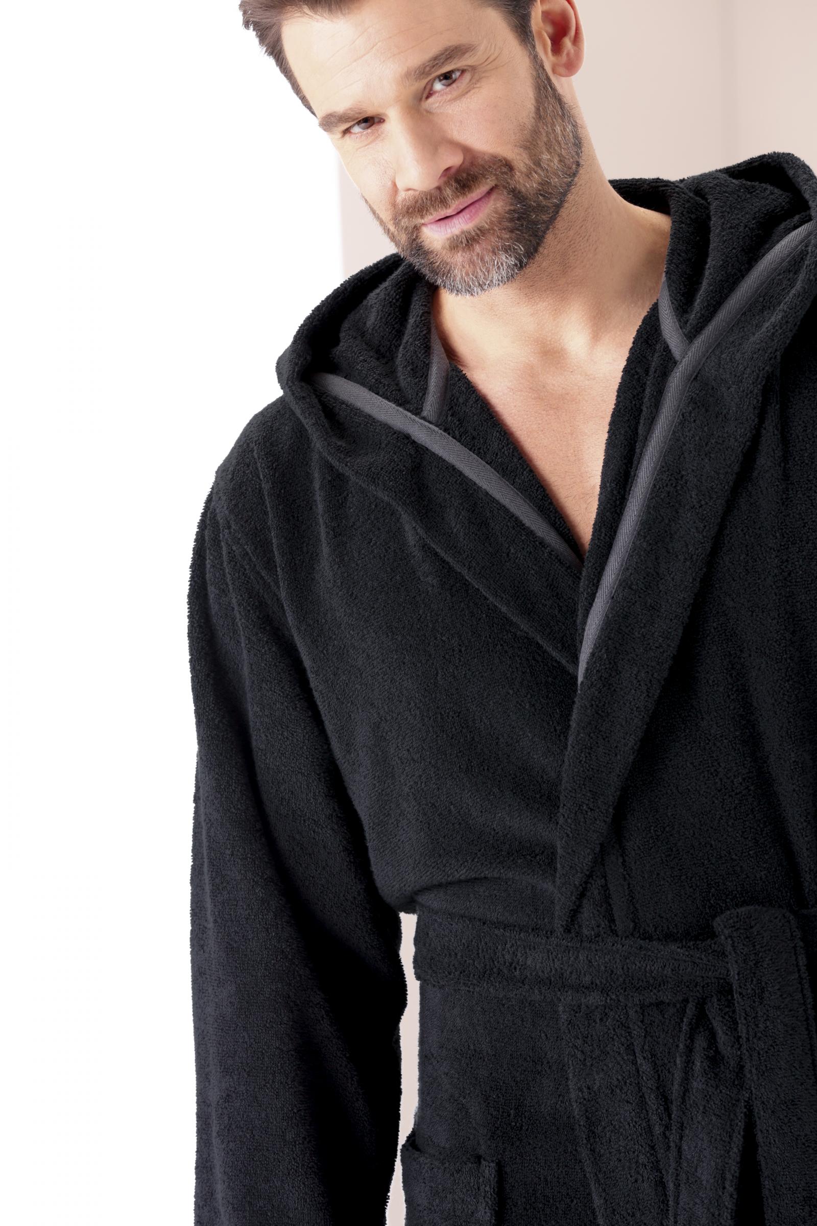 Bademantel 829 für Herren mit Kapuze