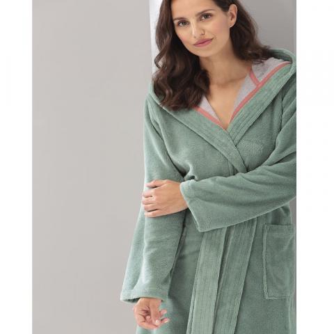 Bademantel 830 für Damen Lang mit Kapuze - Doubleface Miniatur 2