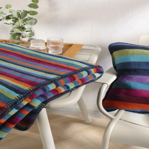Wohndecke Lifestyle - Streifen Design - multicolor dunkel Miniatur 2