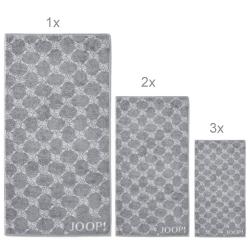 JOOP! 1611 Handtuchset: 2 x Handtuch 1 x Duschtuch 3 x Gästetuch silber 76 | 76 silber 