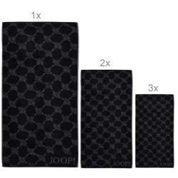 JOOP! 1611 Handtuchset: 2 x Handtuch 1 x Duschtuch 3 x Gästetuch | 90 schwarz 