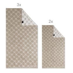 JOOP! 1611 Handtuchset: 3 x Handtuch 2 x Gästetuch  | 30 sand 