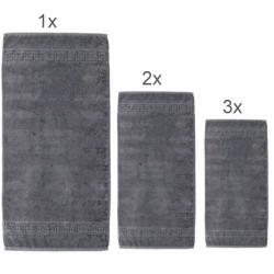 Cawö 1001 Handtuchset Set: 1x Duschtuch 2x Handtuch 3x Gästetuch  Farbe 774 anthrazit 