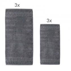 Cawö 1001 Handtuchset: 3x Handtuch 3x Gästetuch Farbe 774 anthrazit 